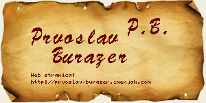 Prvoslav Burazer vizit kartica